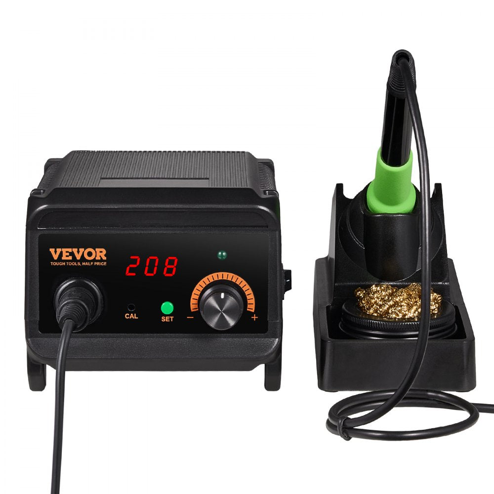 VEVOR Soldering Iron Station, 75W Digital Display Soldering Station Kit, 122°F- 932°F Temp Control & Built-in Transformer, Auto Standby & Sleep Mode, with 5 Soldering Tips, 10g Solder Wire, Tweezers
