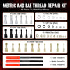 VEVOR 49-Piece Thread Chaser Set, UNC UNF and Metric Thread Restorer Tool, Rethreading Tool Kit with 22 Taps 24 Dies 3 Thread Files Storage Case, Heat Treated Steel, for Mechanics DIY Enthusiasts