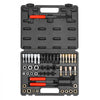 VEVOR 49-Piece Thread Chaser Set, UNC UNF and Metric Thread Restorer Tool, Rethreading Tool Kit with 22 Taps 24 Dies 3 Thread Files Storage Case, Heat Treated Steel, for Mechanics DIY Enthusiasts