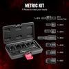 VEVOR 7-Piece Thread Chaser Set, Metric Thread Restorer Tool M10 M12 M14 M18 M20 M22, Rethreading Tool Kit with Storage Case, Heat Treated Carbon Steel, for Automotive Thread Repair Applications