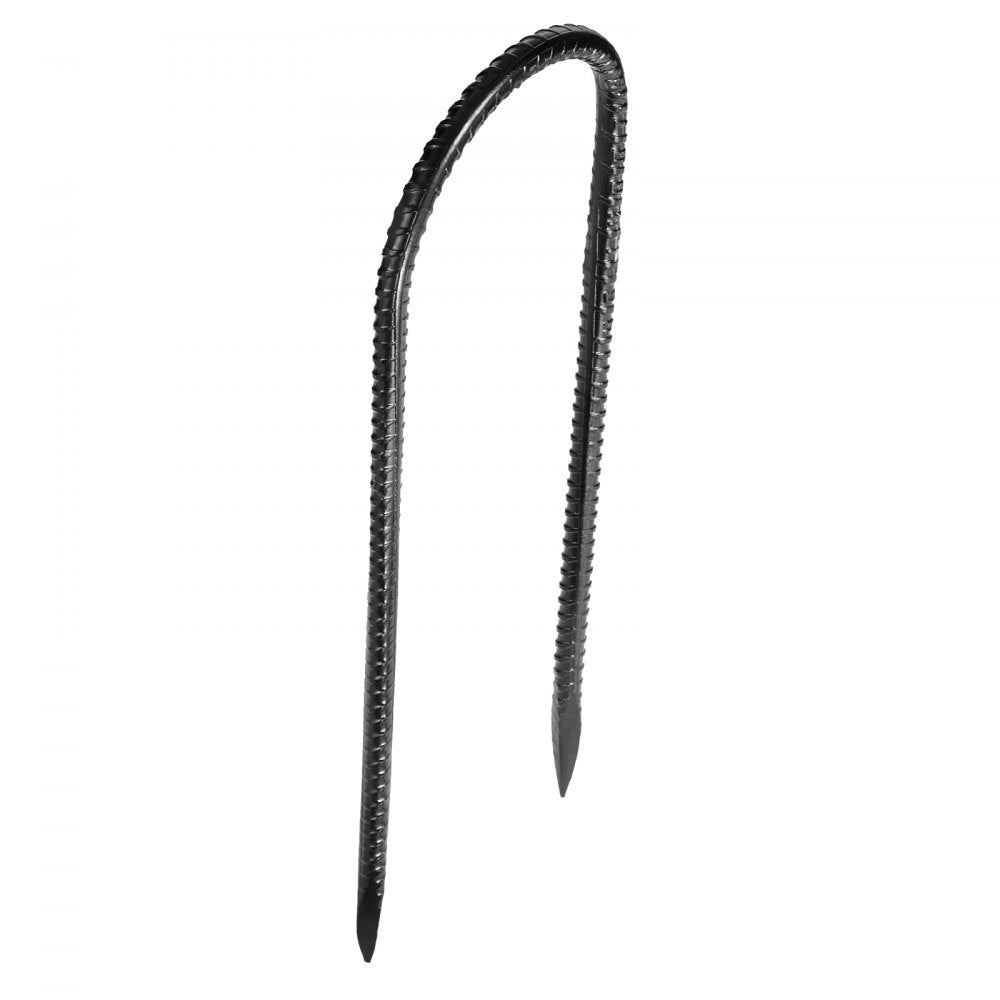 VEVOR Rebar Stakes, 12-Inch, Heavy-Duty 0.32 in Diameter U Shape, Galvanized Steel Ground Anchors with Chisel Point End & Rust-Resistant Coating, for Gardening Support, Fence, Camping Tents (8-Pack)
