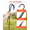 VEVOR Rebar Stakes, 16-Inch, Heavy-Duty 0.4 in Diameter J Hook, Galvanized Steel Ground Anchors with Chisel Point End & Rust-Resistant Coating, for Gardening Support, Fence, Camping Tents (24-Pack)