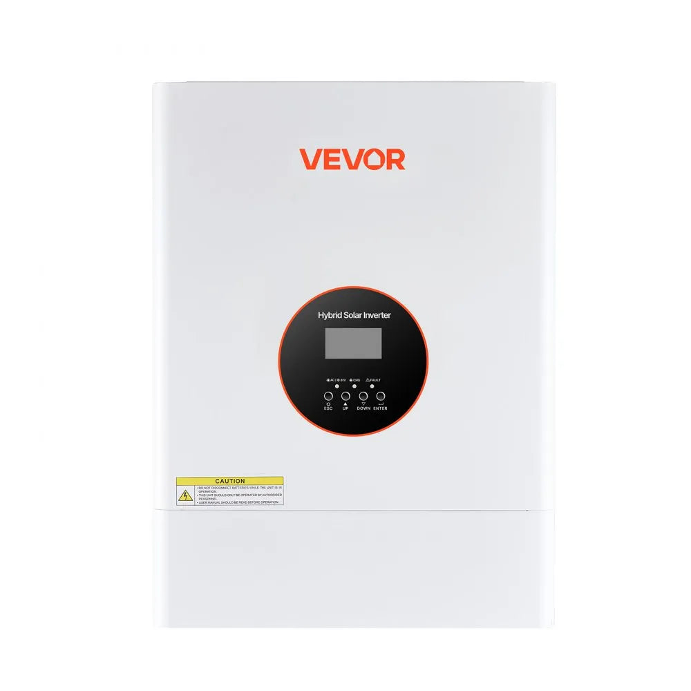 VEVOR 6400W 48V Hybrid Solar Inverter, 120V/240V Split Phase, Built-in 120A MPPT Solar Controller, Low Frequency Pure Sine Wave Power Inverter, for Lead Acid Lithium Battery Off-Grid Systems