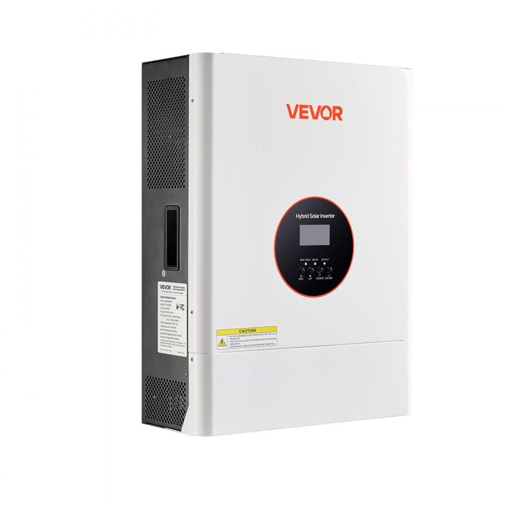 VEVOR 6400W 48V Hybrid Solar Inverter, 120V/240V Split Phase, Built-in 120A MPPT Solar Controller, Low Frequency Pure Sine Wave Power Inverter, for Lead Acid Lithium Battery Off-Grid Systems
