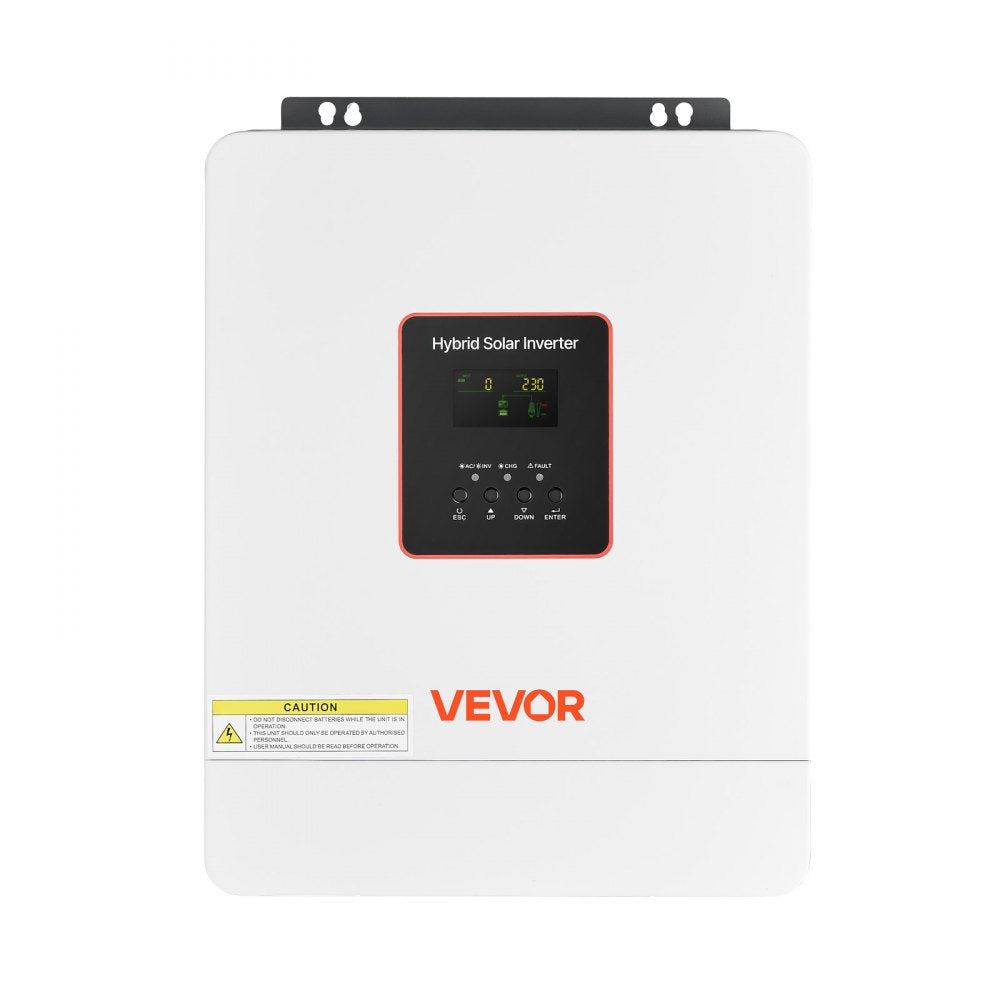 VEVOR 4000W Single-Phase Hybrid Solar Inverter, 24V DC to 230V AC, Pure Sine Wave Power Inverter with Built-in 120A MPPT Solar Controller, WiFi Module, for Lead Acid/Lithium Battery Off-Grid