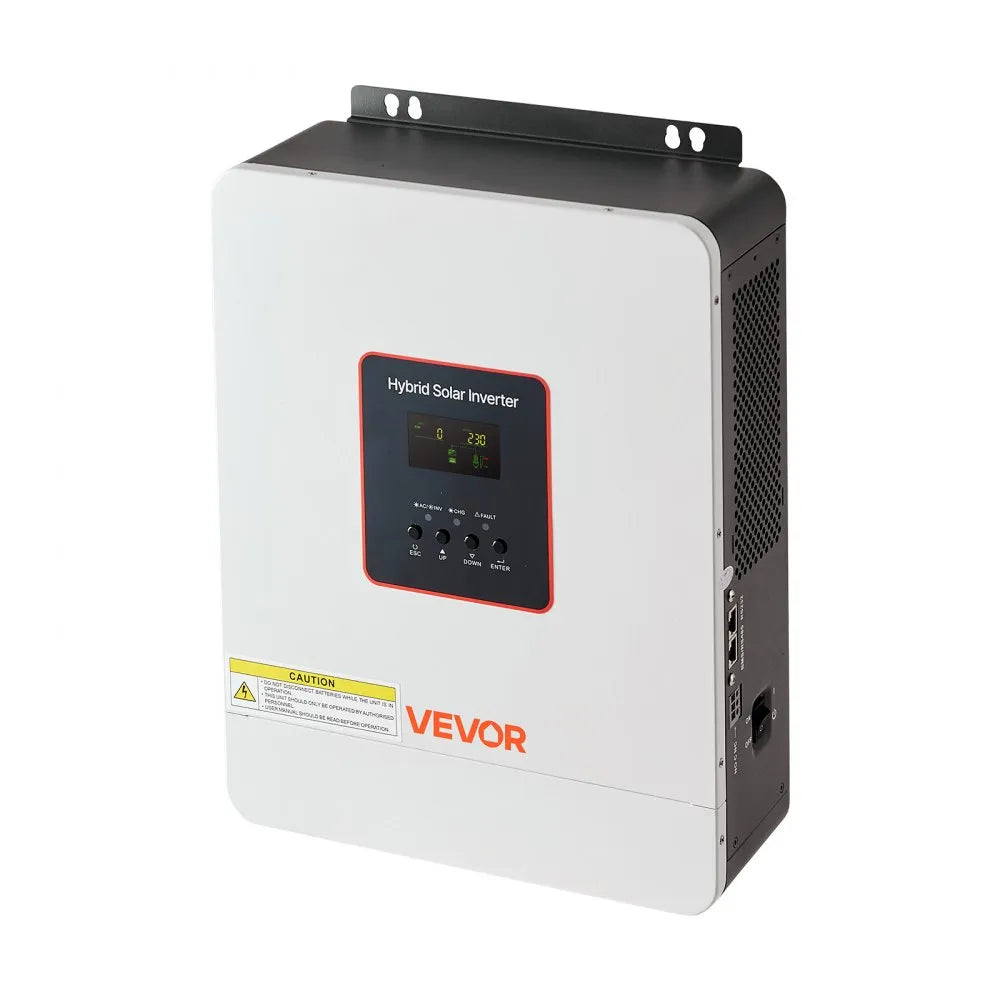 VEVOR 3000W Hybrid Solar Inverter, 24V DC to 230V AC, Pure Sine Wave Power Inverter, Built-in 80A MPPT Solar Controller, Compatible with Lead Acid Lithium Battery, for Home, Camper, Off-Grid