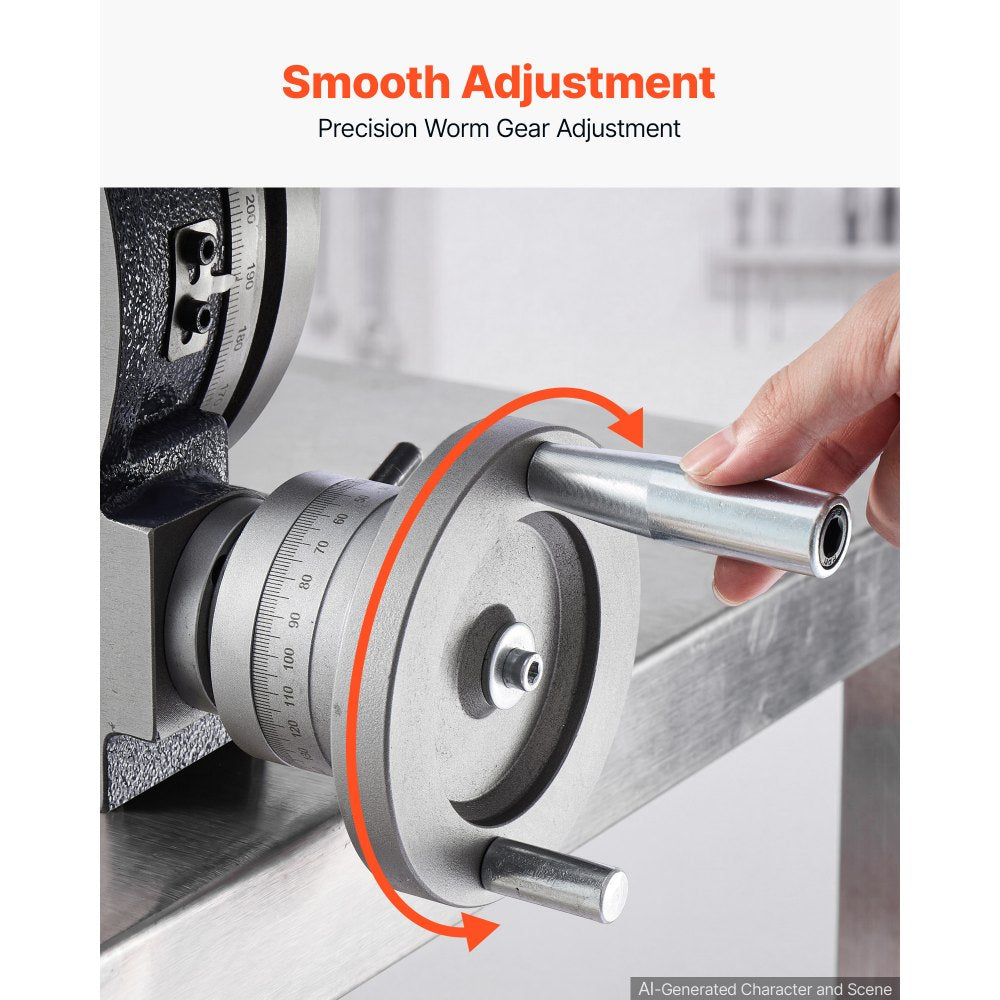 VEVOR Horizontal Vertical Rotary Table 8 in Precision Milling Rotary Table, with T-Slot & Graduated Scale, Worm Gear Adjustment, Cast Iron, Precision Indexing, for Milling Machines & Drill Presses