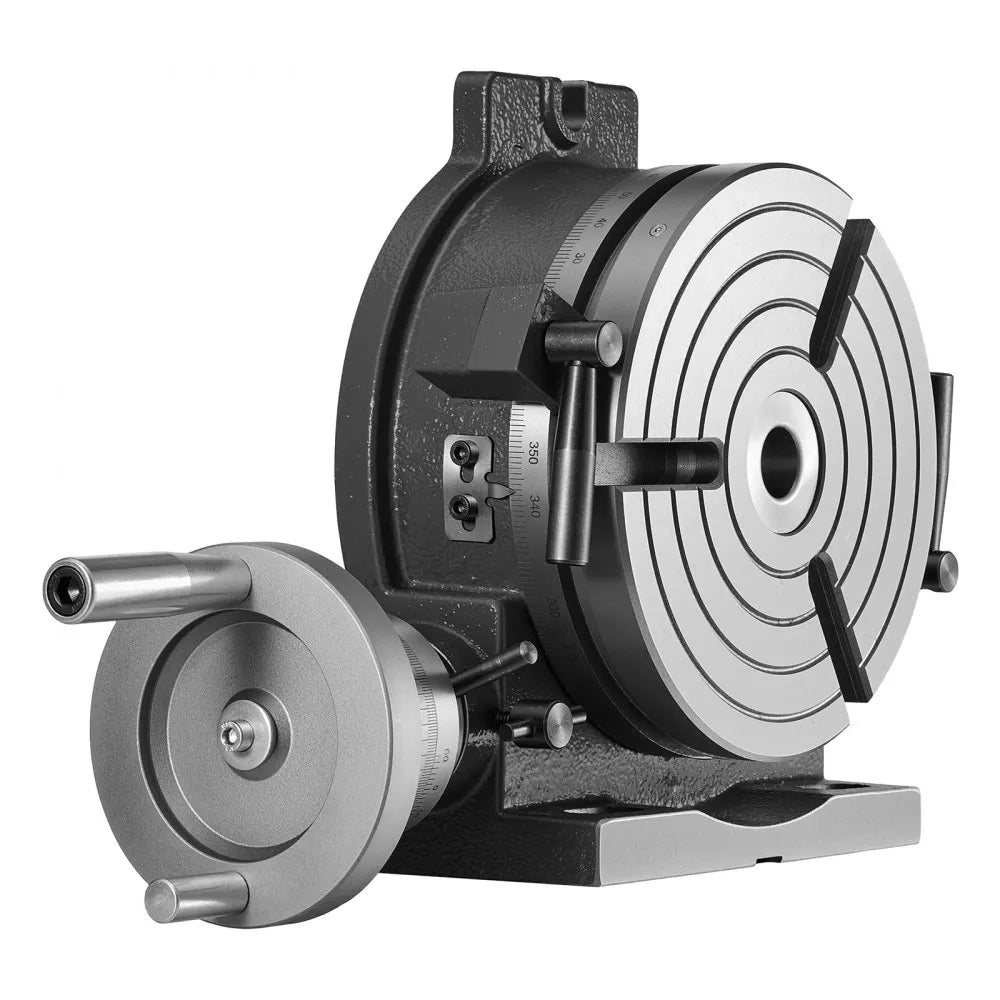 VEVOR Horizontal Vertical Rotary Table 8 in Precision Milling Rotary Table, with T-Slot & Graduated Scale, Worm Gear Adjustment, Cast Iron, Precision Indexing, for Milling Machines & Drill Presses