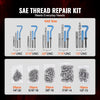 VEVOR Helicoil Thread Repair Kit, 131-Piece SAE HSS Drill Helicoil Repair Kit, 1/4" 5/16" 3/8" 7/16" 1/2"UNC Rethreading Tool Kit with Drill Bits Thread Inserts Taps Breakoff Installation Tools