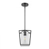VEVOR 1-Light Black Pendant Light, 1 Pack, Farmhouse Iron Cage Metal Pendant Lighting with Clear Glass Shade, Adjustable Height Hanging Ceiling Lighting for Bedroom, Hallway, Entryway, Kitchen