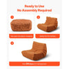 VEVOR Bean Bag Chair, L-Shaped Bean Bag Chair with Soft Armrests and Storage Pocket, 25D Memory Foam Filled with Soft Teddy Velvet Cover, Bean Bag for Bedroom or Playroom, Brown
