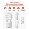 VEVOR 4-Pack CFL Light Bulbs, 13W Compact Fluorescent Spiral Bulbs with 2700K Warm Light, 900lm Luminous Flux, Twist and Lock GU24 Base, Ideal for Bedrooms, Study Rooms, Living Rooms, Commercial Use