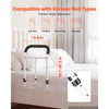 VEVOR Bed Rail for Elderly Adults 200LBS Loading Bed Side Assist Rail, High-Strength Steel Bedside Cane for Seniors, with Adjustable Height & Base Length, Non-Slip Handle, Fit King Queen Full Twin Bed