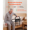 VEVOR Bed Rail for Elderly Adults Foldable Bedside Assist Rail for Seniors, 300LBS Dual-Handle Support, Adjustable Handle Length, High-Strength Steel, with Storage Pocket, Fit King Queen Full Twin Bed