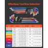 VEVOR Hex Key Allen Wrench Set, 22 pcs SAE (0.050-3/8 in) and Metric (1.5-10 mm), Color Coding Allen Wrenches Sets with Ball End, Long Arm L-Shaped Hex Key for Bicycle, Household, Automobile Repair