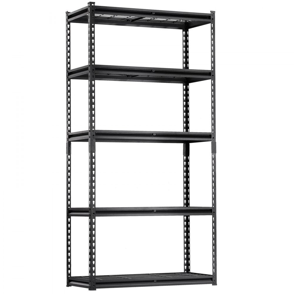 VEVOR Storage Shelves, 2000 lbs, 5 Tier Heavy Duty Garage Shelving, 16" D x 36" W x 72" H Adjustable Metal Shelves for Industrial Shelving Unit Utility Shelf, for Kitchen, Warehouse, Basement, Black
