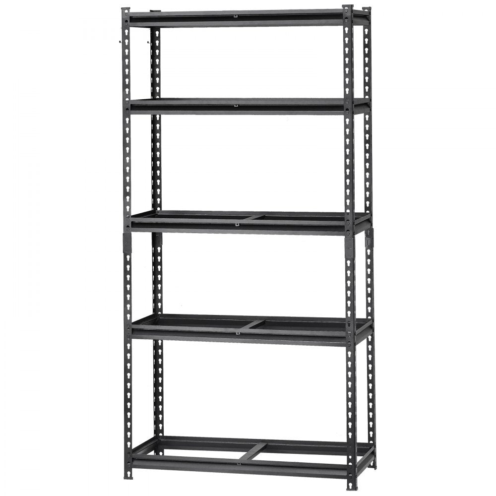VEVOR Storage Shelves, 2000 lbs, 5 Tier Heavy Duty Garage Shelving, 16" D x 36" W x 72" H Adjustable Metal Shelves for Industrial Shelving Unit Utility Shelf, for Kitchen, Warehouse, Basement, Black