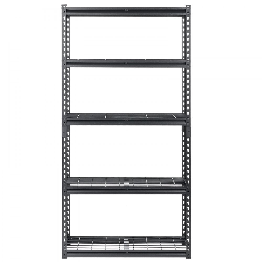 VEVOR Storage Shelves, 2000 lbs, 5 Tier Heavy Duty Garage Shelving, 16" D x 36" W x 72" H Adjustable Metal Shelves for Industrial Shelving Unit Utility Shelf, for Kitchen, Warehouse, Basement, Black