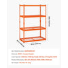 VEVOR Storage Shelves, 2400 lbs, 4 Tier Heavy Duty Garage Shelving, 20" D x 40" W x 60" H Adjustable Metal Shelves for Industrial Shelving Unit Utility Shelf, for Kitchen, Warehouse, Basement, Orange