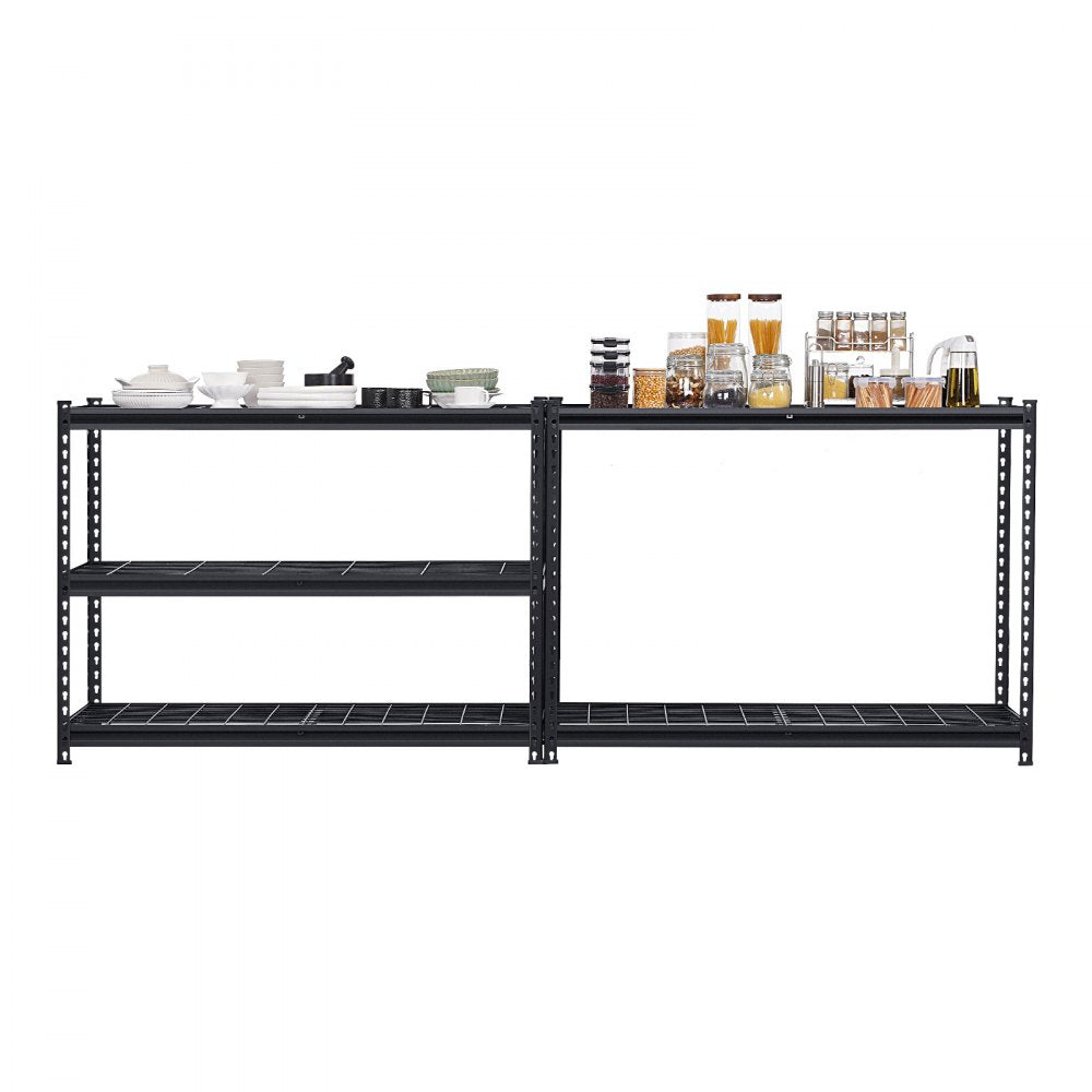 VEVOR Storage Shelves, 3000 lbs, 5 Tier Heavy Duty Garage Shelving, 20" D x 48" W x 72" H Adjustable Metal Shelves for Industrial Shelving Unit Utility Shelf, for Kitchen, Warehouse, Basement, Black