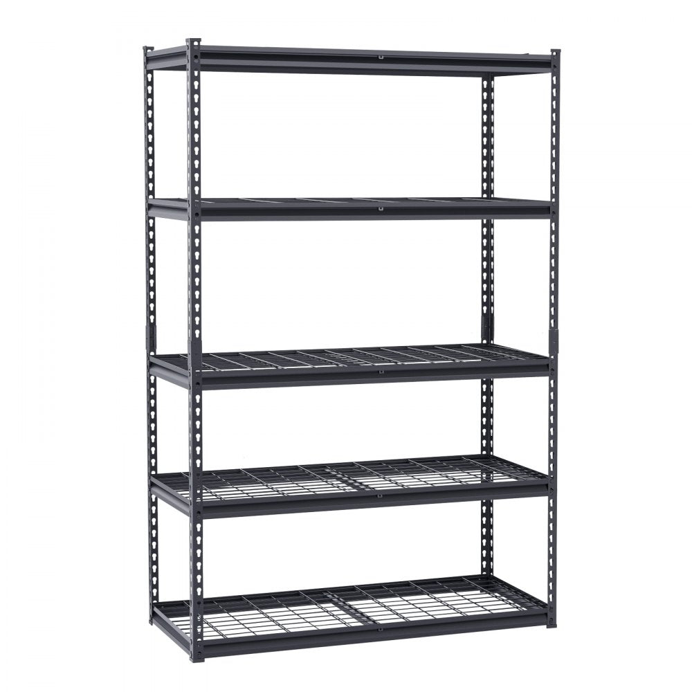 VEVOR Storage Shelves, 3000 lbs, 5 Tier Heavy Duty Garage Shelving, 20" D x 48" W x 72" H Adjustable Metal Shelves for Industrial Shelving Unit Utility Shelf, for Kitchen, Warehouse, Basement, Black