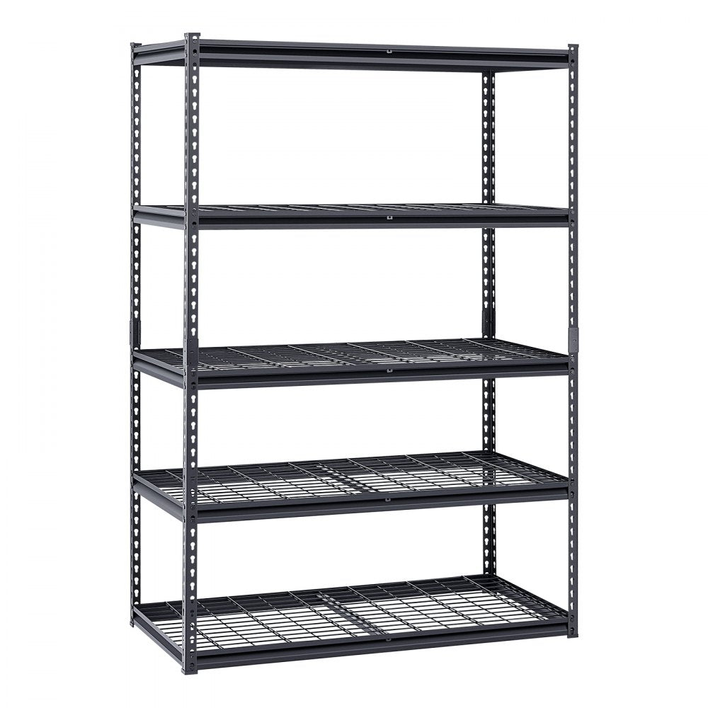 VEVOR Storage Shelves, 3000 lbs, 5 Tier Heavy Duty Garage Shelving, 24" D x 48" W x 72" H Adjustable Metal Shelves for Industrial Shelving Unit Utility Shelf, for Kitchen, Warehouse, Basement, Black