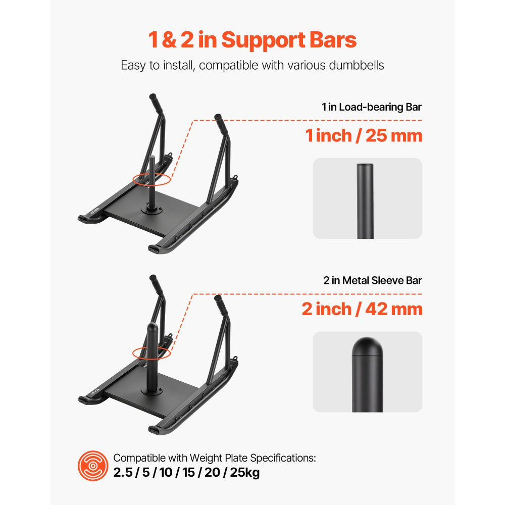 VEVOR Weight Sled, Steel Power Sled, Fitness Strength Training Sleds for Athletic Exercise Speed Improvement, Workout Fitness Equipment with Handle, Compatible with 1/2 in Weight Plates, Black