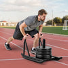 VEVOR Weight Sled, Steel Power Sled, Fitness Strength Training Sleds for Athletic Exercise Speed Improvement, Workout Fitness Equipment with Handle, Compatible with 1/2 in Weight Plates, Black