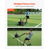VEVOR Weight Sled, Steel Power Sled, Fitness Strength Training Sleds for Athletic Exercise Speed Improvement, Workout Fitness Equipment with Harness, Compatible with 1/2 in Weight Plates, Black