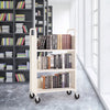 VEVOR Book Cart, 330 lbs Library Cart, 31.1" x 15.2" x 49.2" Rolling Book Cart, Single Sided L-Shaped Flat Shelves with 4-Inch Lockable Wheels for Home Shelves Office and School, Book Truck in White