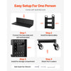 VEVOR Rolling Library Book Cart, 330 lbs Capacity, 30.3 x 15 x 48.0-Inch Library Cart, Single Sided L-Shaped Shelves with 3-Inch Lockable Wheels, Book Truck for Home Shelves Office and School, Black
