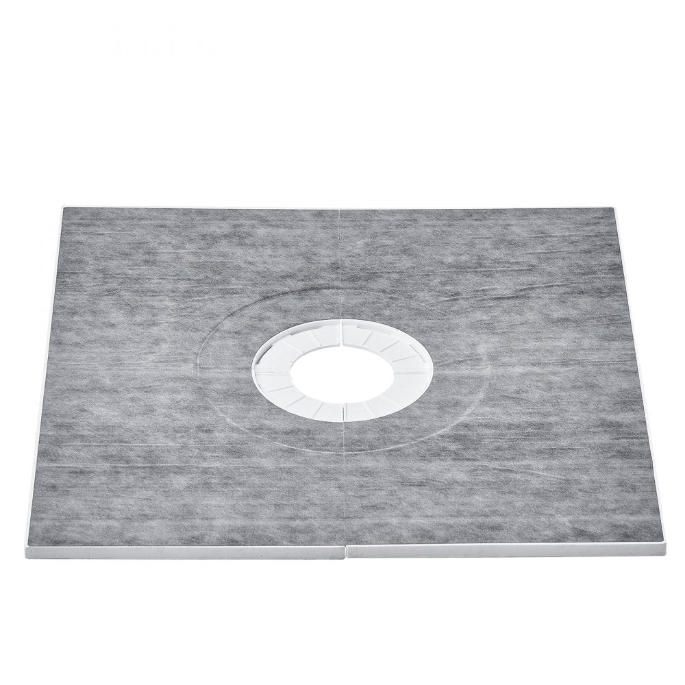 VEVOR Shower Curb Kit, 36"x36" Shower Pan Kit with 6.3" Central Drain, Lightweight EPS Shower Installation Kits with 2 Waterproof Cloths, Shower Pan Slope Sticks Fit for Bathroom