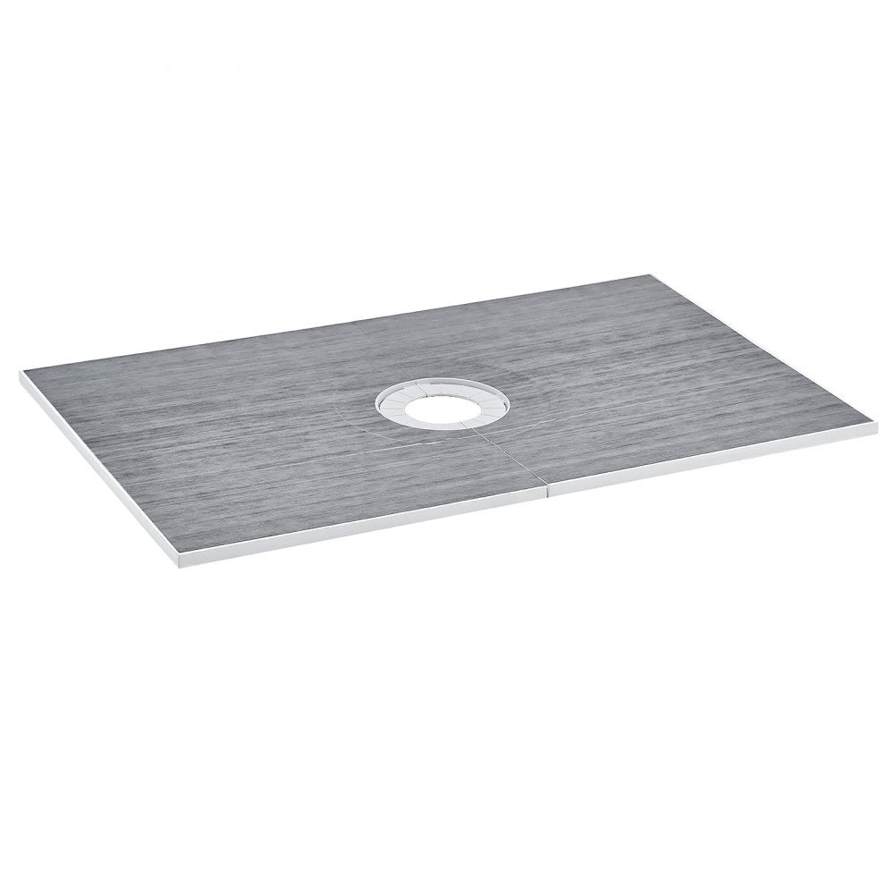 VEVOR Shower Curb Kit, 60"x38" Shower Pan Kit with 6.3" Central Drain, Lightweight EPS Shower Installation Kits with 2 Waterproof Cloths, Shower Pan Slope Sticks Fit for Bathroom