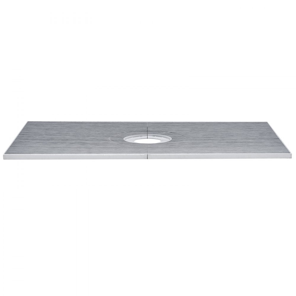 VEVOR Shower Curb Kit, 60"x38" Shower Pan Kit with 6.3" Central Drain, Lightweight EPS Shower Installation Kits with 2 Waterproof Cloths, Shower Pan Slope Sticks Fit for Bathroom