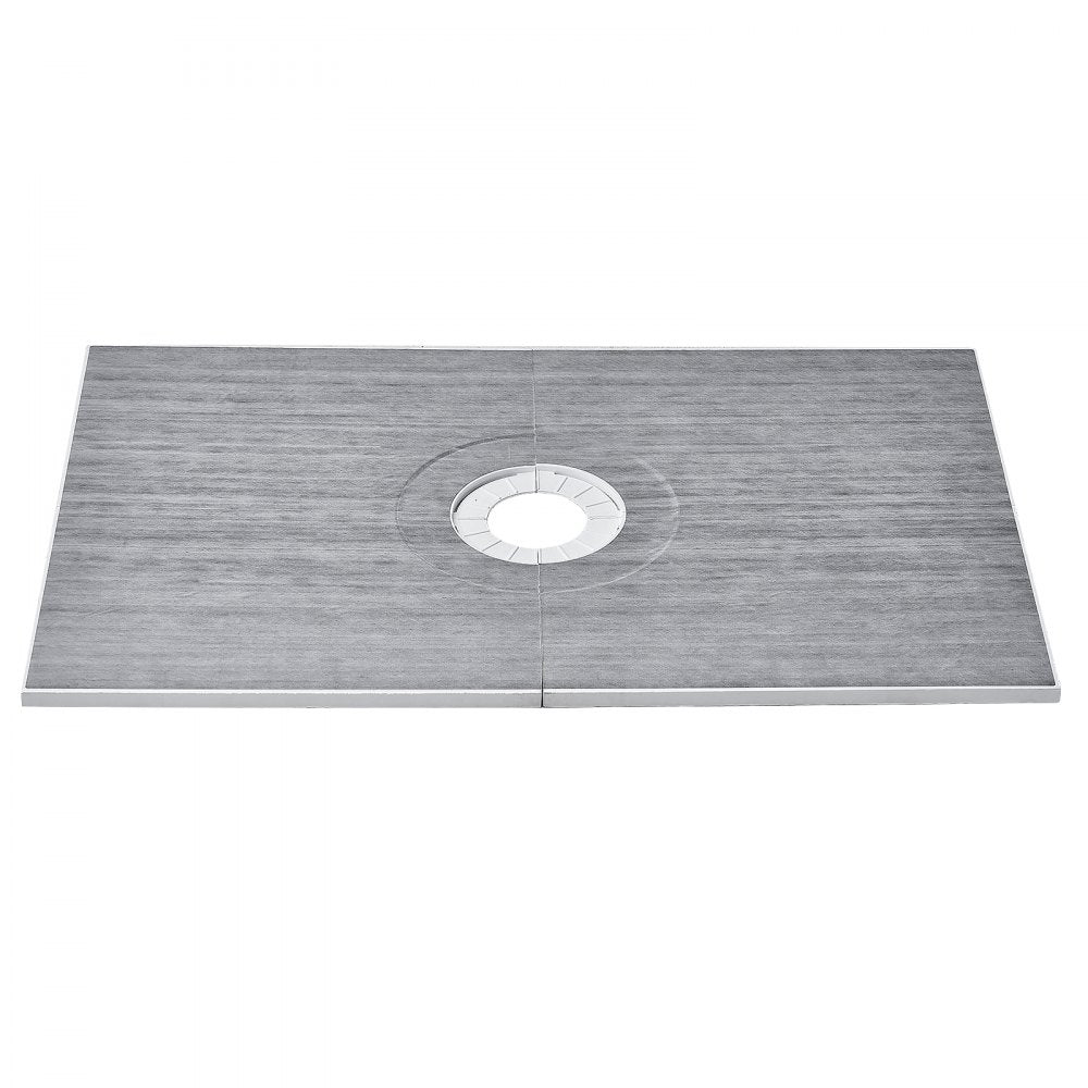 VEVOR Shower Curb Kit, 60"x38" Shower Pan Kit with 6.3" Central Drain, Lightweight EPS Shower Installation Kits with 2 Waterproof Cloths, Shower Pan Slope Sticks Fit for Bathroom