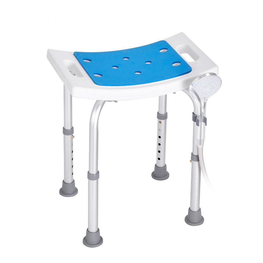 VEVOR Shower Chair, Adjustable Height Shower Stool, Shower Seat for Inside Shower or Tub, Non-Slip Bench Bathtub Stool Seat for Elderly Disabled Handicap, 350 LBS Capacity