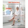 VEVOR Swivel Shower Chair 360 Degree, Height Adjustable Bath Seat for Inside Showers or Tubs, Non-Slip Rotating Bathtub Stool with Storage Tray for Elderly Disabled Injured, 350LBS Capacity