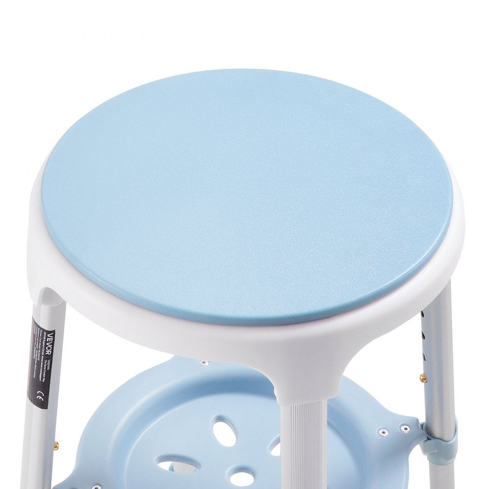 VEVOR Swivel Shower Chair 360 Degree, Height Adjustable Bath Seat for Inside Showers or Tubs, Non-Slip Rotating Bathtub Stool with Storage Tray for Elderly Disabled Injured, 350LBS Capacity