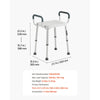 VEVOR Shower Chair with Armrest, 6-Level Height Adjustable Bath Seat for Inside Shower or Tubs, Non-Slip Bathroom Bathtub Chair for Elderly Disabled Injured, 400LBS Capacity