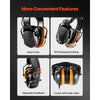 VEVOR Safety Earmuffs, Electronic Ear Muffs with 5.1 Bluetooth Technology Ear Protector, Noise Reduction Headphone NRR23dB, Hearing Protection Earmuffs for Shooting, Manufacturing and Lawn Mowing