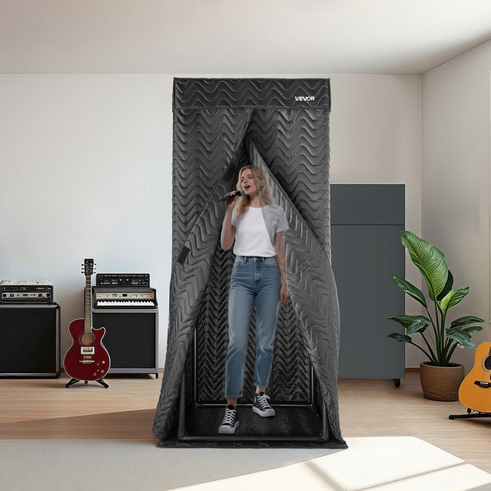 VEVOR 6.56 ft Portable Vocal Booth Recording Booth with Travel Bag for Voiceovers