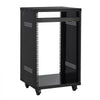VEVOR 16U AV Rack, 200 lbs Max Capacity, Home Recording Studio Rack with Lockable Caster Wheels, Open Frame Server Cabinet, Special Vent Design, for 19-Inch Audio Video Musical & IT Equipment Mounting