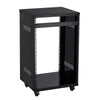 VEVOR 16U AV Rack, 200 lbs Max Capacity, Home Recording Studio Rack with Lockable Caster Wheels, Open Frame Server Cabinet, Special Vent Design, for 19-Inch Audio Video Musical & IT Equipment Mounting