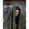 VEVOR Wool Camping Blanket, Large Warm Stadium Blanket, Waterproof & Windproof, Flame Retardant, Great for Outdoors, Picnics, Hiking, Sports Events, Travel, 64" x 88" (80% Wool), Army Green