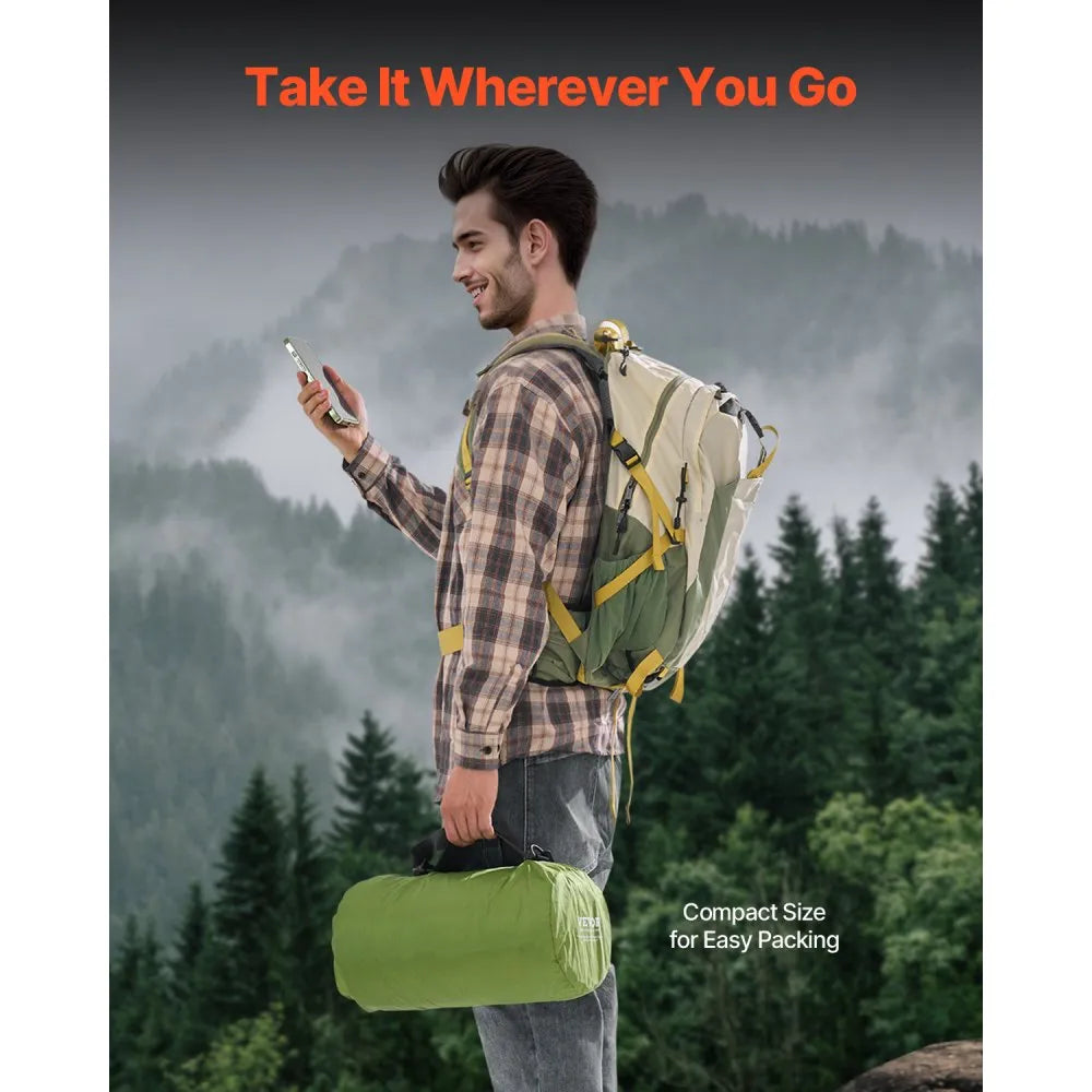 VEVOR Camping Blanket, Large Warm Wearable Stadium Blanket, Waterproof & Windproof, Polyester Fleece, Flame Retardant, Great for Outdoors, Picnics, Hiking, Sports Events, Travel, 79" x 59", Army Green