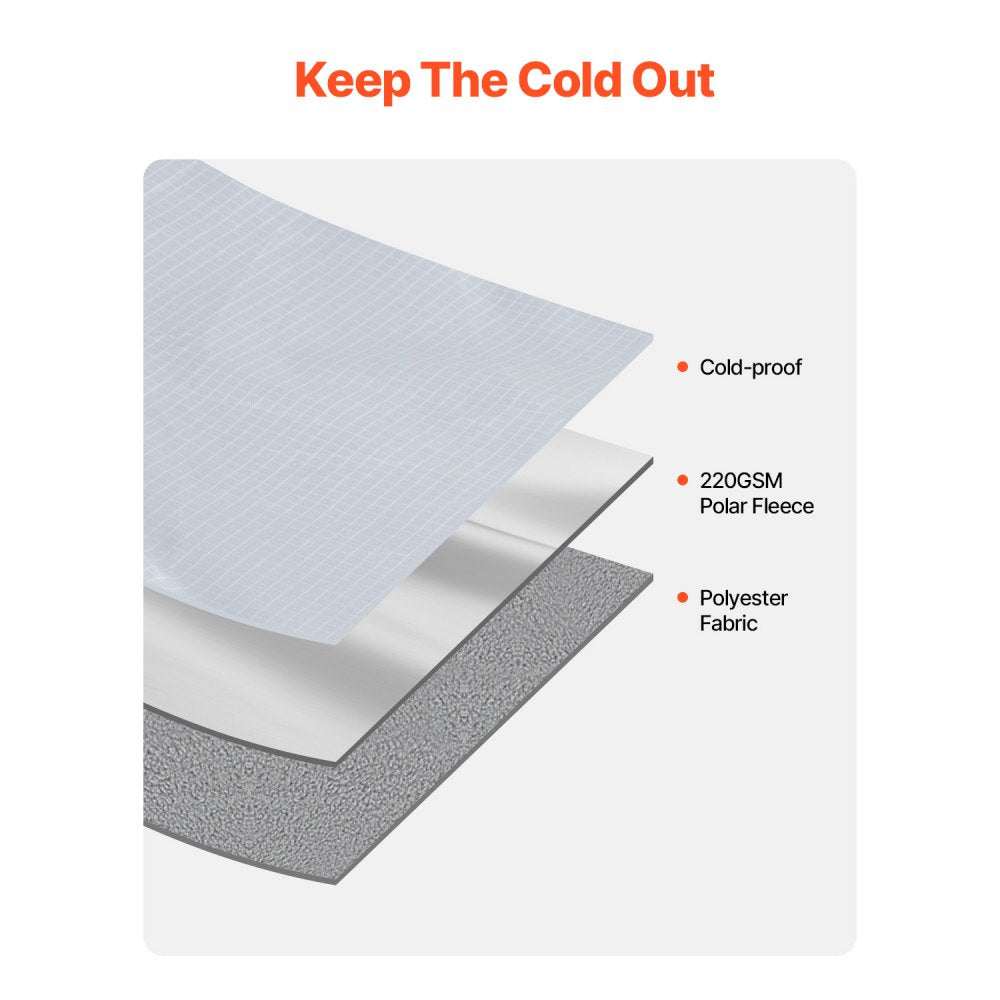 VEVOR Camping Blanket, Large Warm Wearable Stadium Blanket, Waterproof & Windproof, Polyester Fleece, Flame Retardant, Great for Outdoors, Picnics, Hiking, Sports Events, Travel, 79" x 59", Light Grey