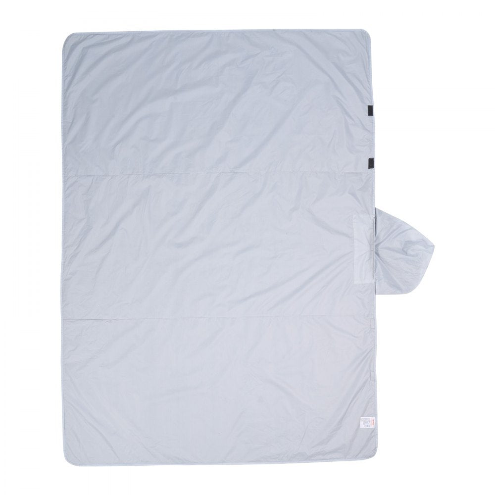 VEVOR Camping Blanket, Large Warm Wearable Stadium Blanket, Waterproof & Windproof, Polyester Fleece, Flame Retardant, Great for Outdoors, Picnics, Hiking, Sports Events, Travel, 79" x 59", Light Grey