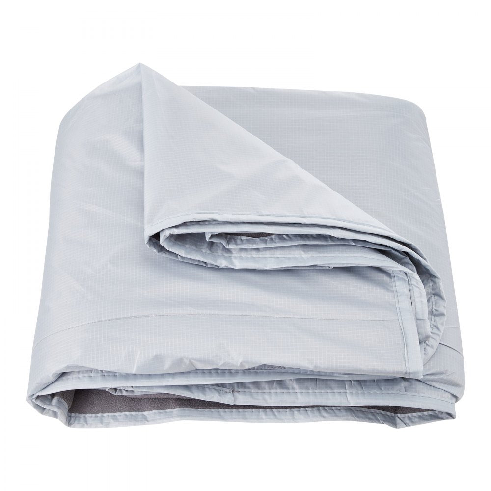 VEVOR Camping Blanket, Large Warm Wearable Stadium Blanket, Waterproof & Windproof, Polyester Fleece, Flame Retardant, Great for Outdoors, Picnics, Hiking, Sports Events, Travel, 79" x 59", Light Grey