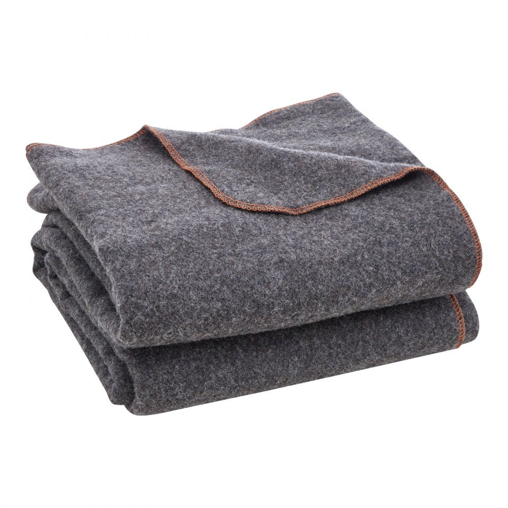 VEVOR Wool Camping Blanket, Large Warm Stadium Blanket, Waterproof & Windproof, Flame Retardant, Great for Outdoors, Picnics, Hiking, Sports Events, Travel, 64" x 88" (80% Wool), Light Grey