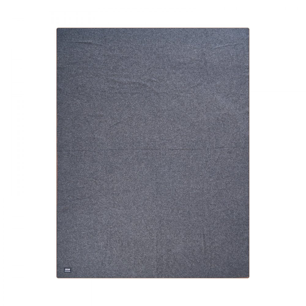 VEVOR Wool Camping Blanket, Large Warm Stadium Blanket, Waterproof & Windproof, Flame Retardant, Great for Outdoors, Picnics, Hiking, Sports Events, Travel, 64" x 88" (80% Wool), Light Grey